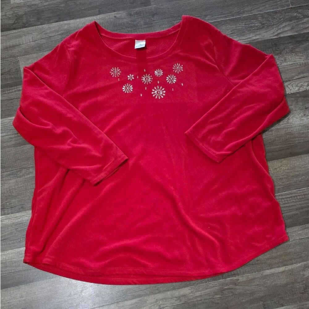 Just My Size women's plus-size red fleece sweatshirt, size 4X (26W–28W).